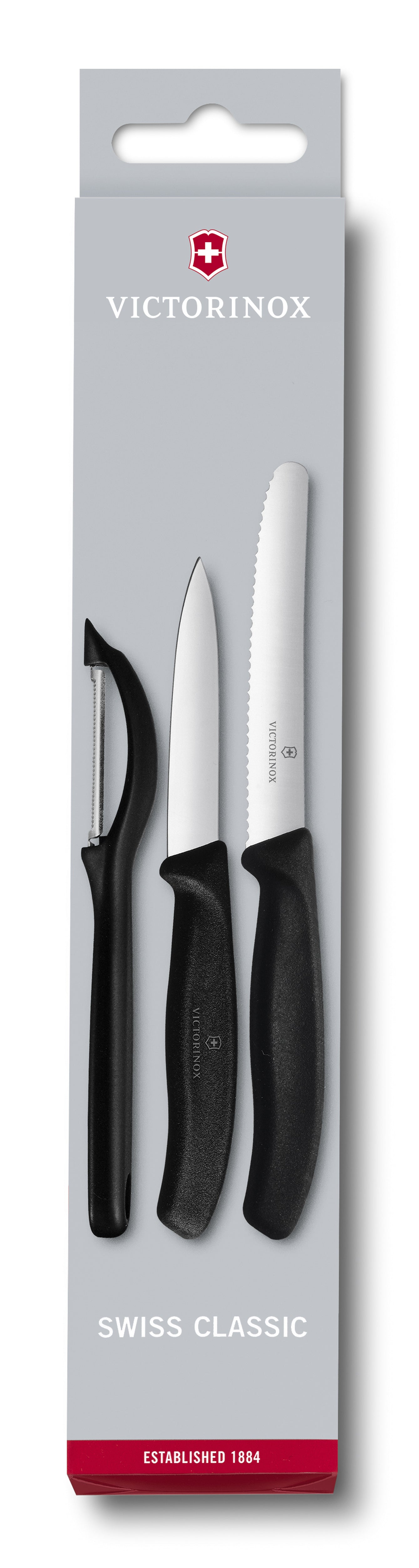 Victorinox - Kuorimaveitsisetti 3 osaa musta