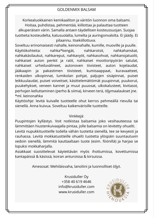 Goldenmix Balsam 150ml (musta)