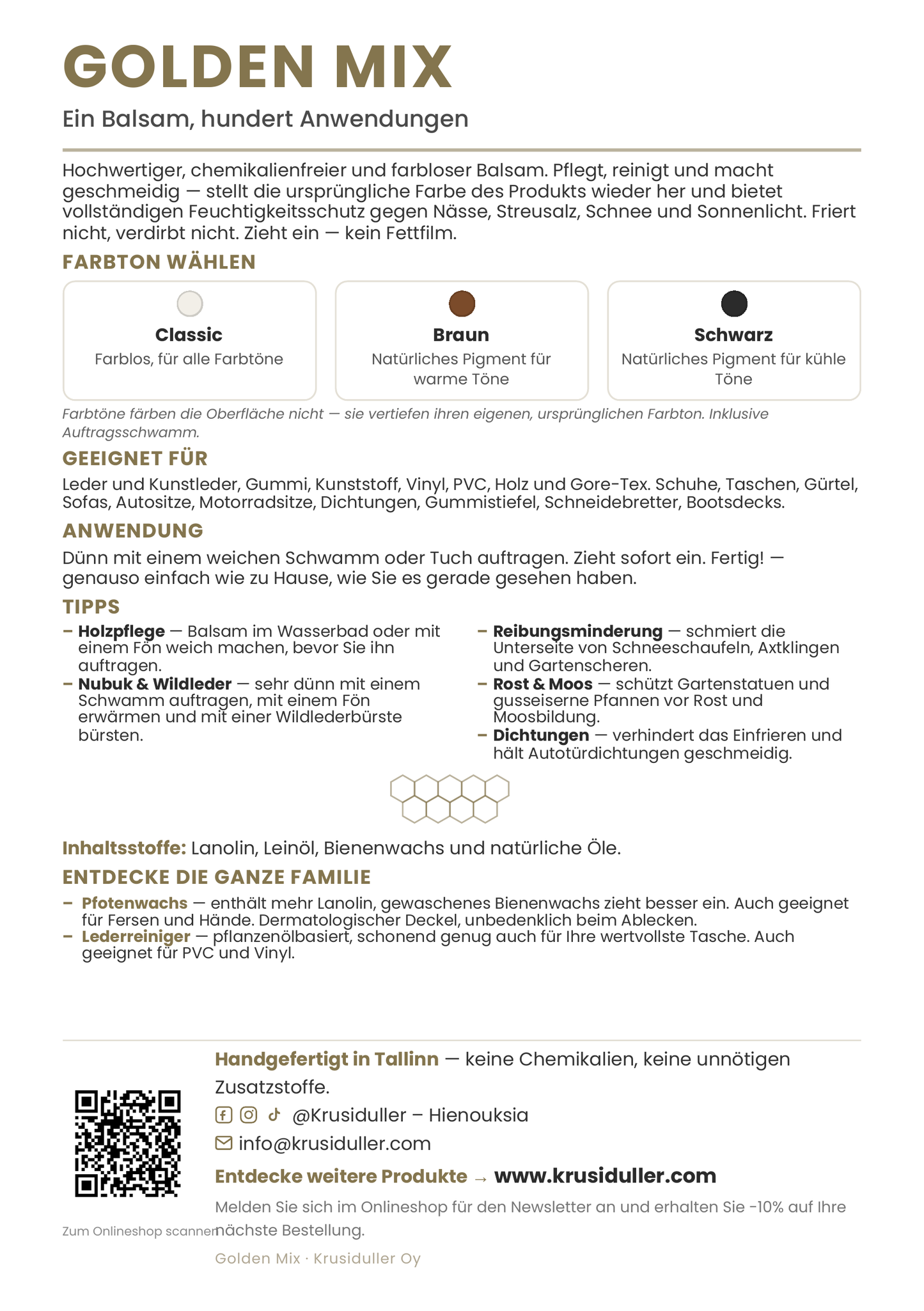 Golden Mix – Nahan puhdistusaine (150 ml)